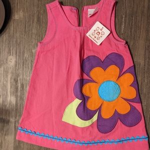 Hanna Andersson Pink Cotton Dress With Large Flower size 80